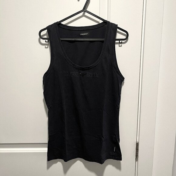 Vintage Emporio Armani Underwear - Black Tank Top - Picture 1 of 6